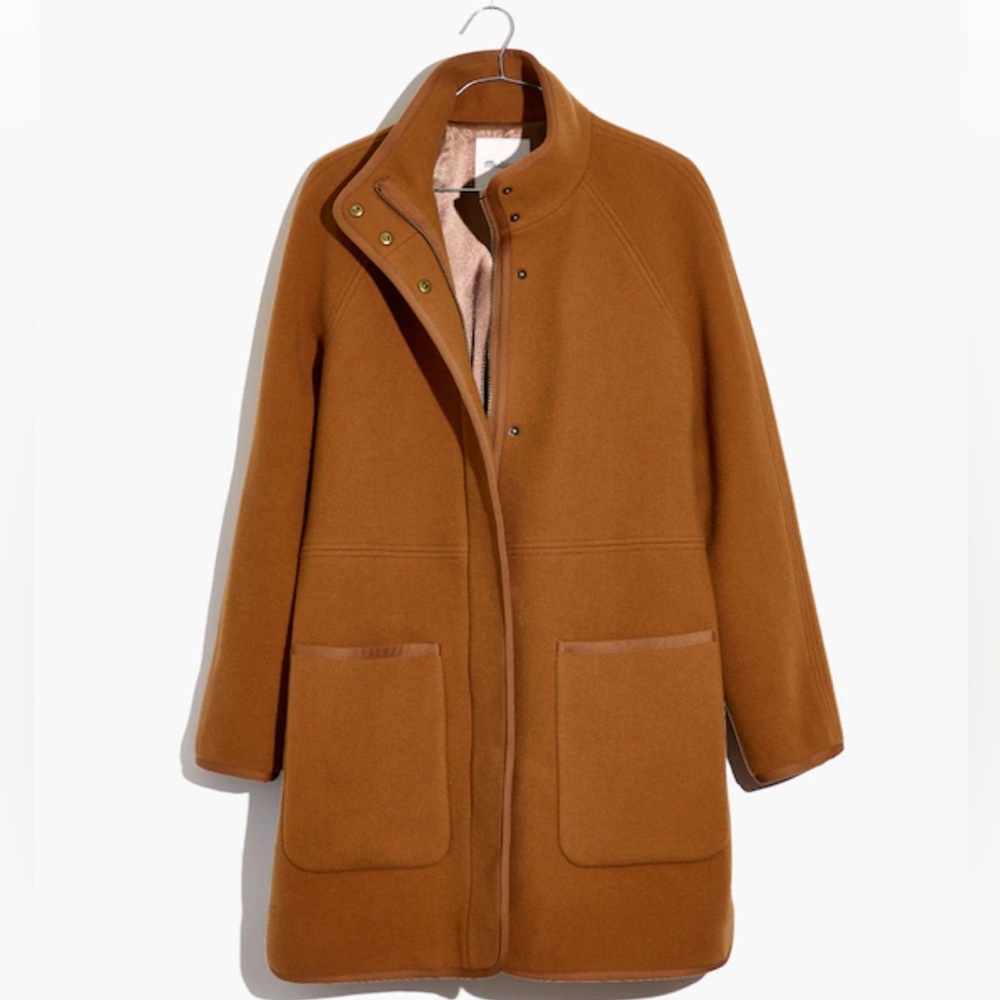 Madewell Estate Cocoon Coat in Melange Camel